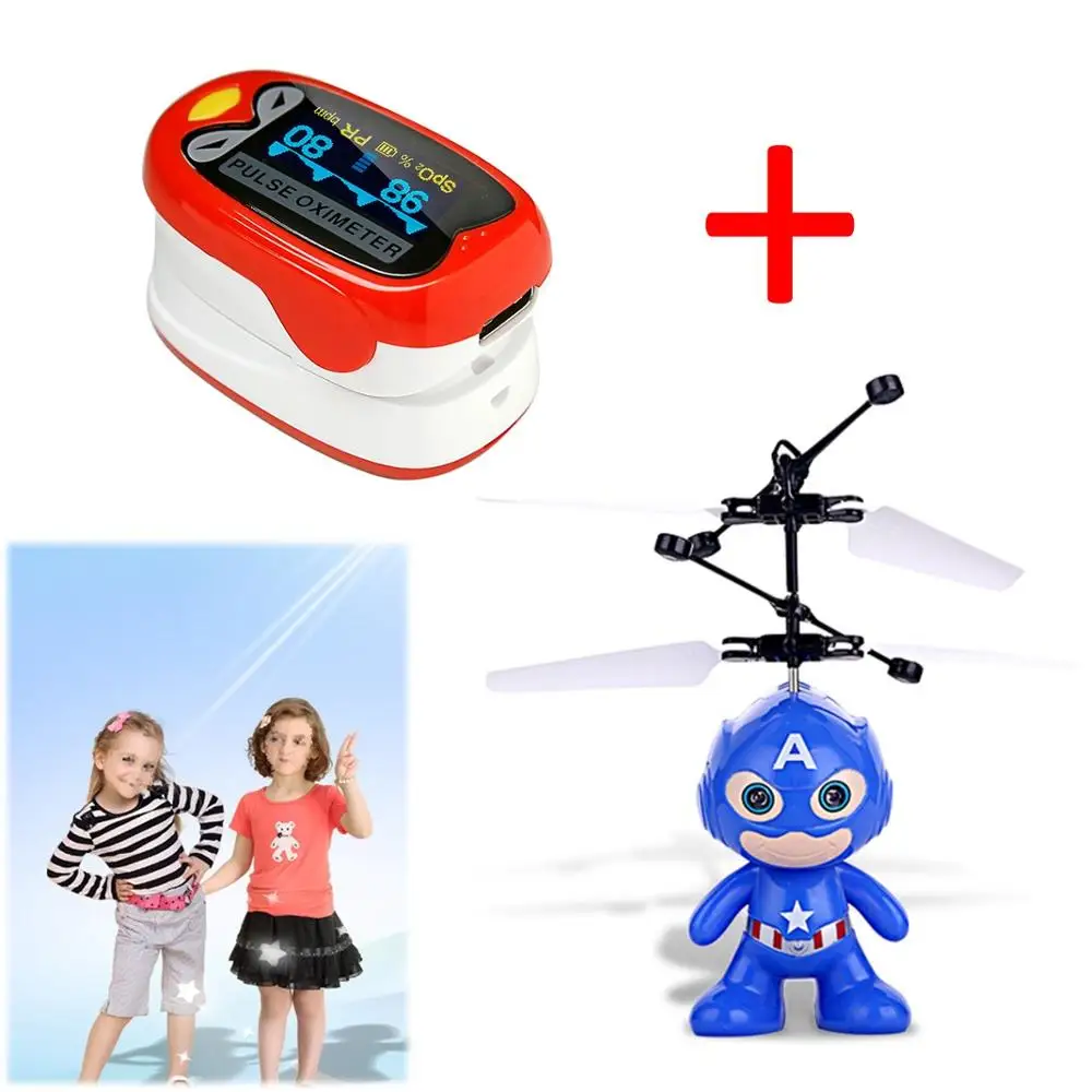 

Baby Finger Pulse Oximeter Pediatric Oximetro De Dedo SpO2 OLED Rechargeable kids Pulsioximetro Matching toy Induction aircraft