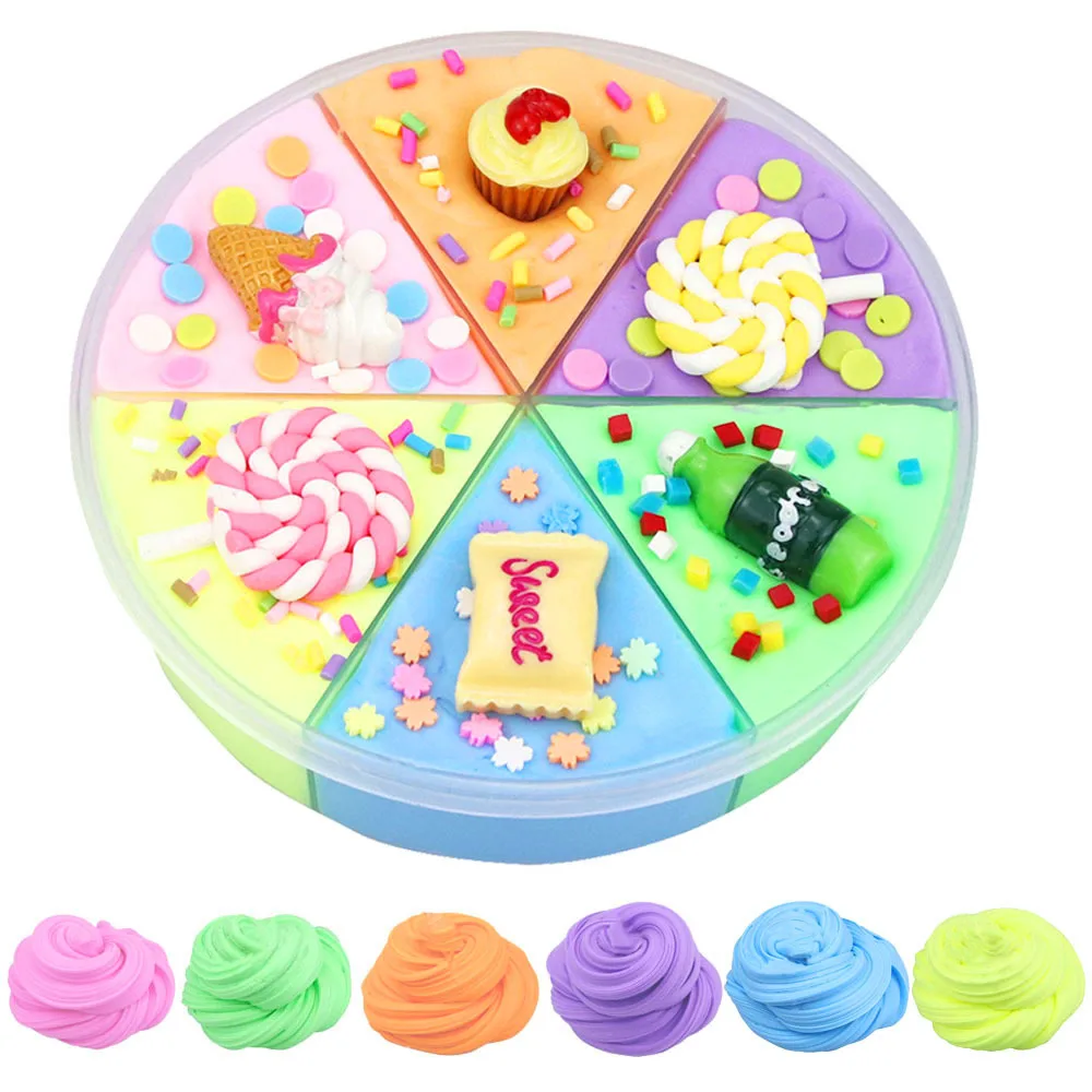 

6-color cake cotton mud slime slime non-mixed packaging, crystal mud foaming glue color mud 180ml children's toy educational toy