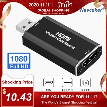 

Mini HD 1080P HDMI To USB 2.0 Video Capture Card Game Recording Box for Rullz Computer Youtube OBS Etc. Live Streaming Broadcast