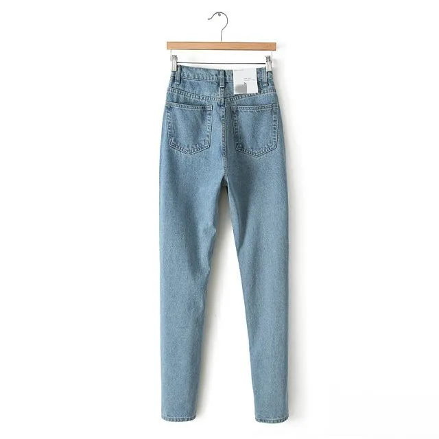 2019 Новые Джинсы женские, с высокой талией, джинсы Harenm брюки джинсы бойфренд, с высокой талией джинсы уличной Рваные джинсы для Для женщин