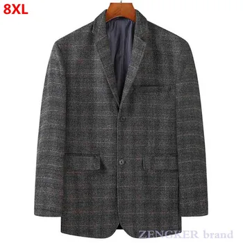 

Large size business casual formal suit men's plus size loose single jacket spring autumn thin jacket 8XL 7XL