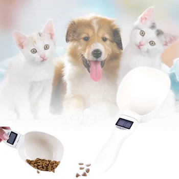 

Portable Electronic Pet Cats Dog Food Measuring Weighing PP Spoon Kitchen Scale 250ML White SNO88