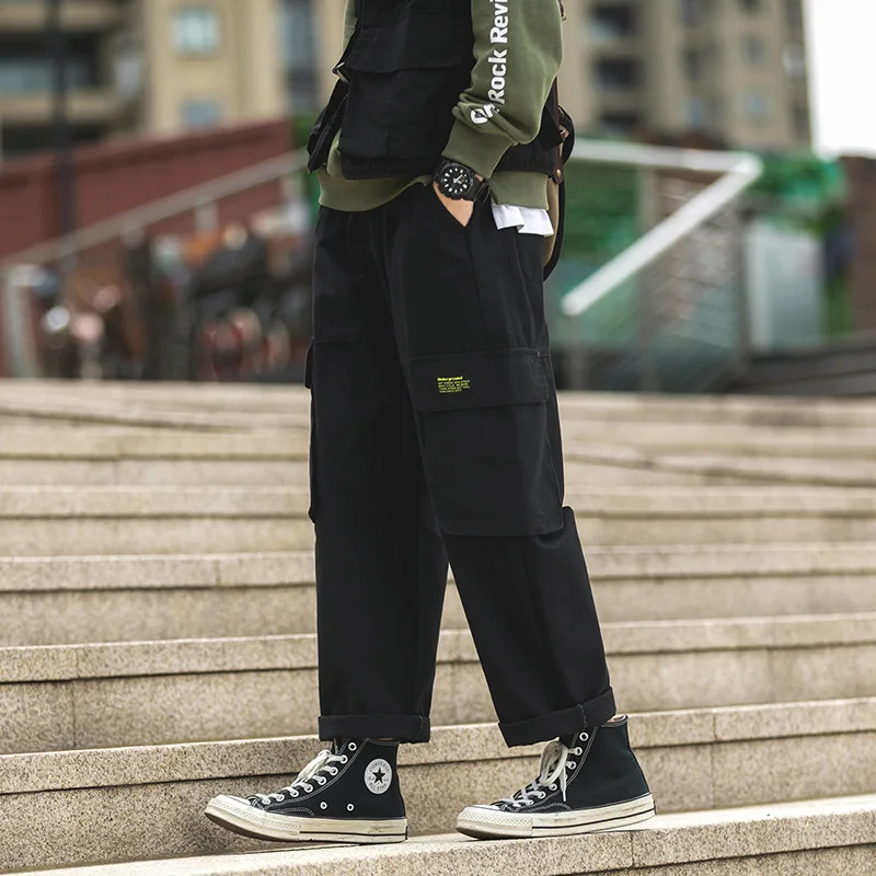 

2019 New Style Japanese-style Large Size Men's Trousers Autumn Loose Straight Workwear Pants Men's INS Popular Brand MEN'S Casua