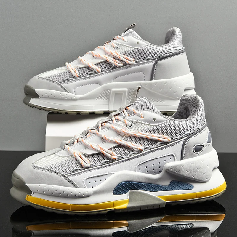 

2020 thick-soled design couple shoes bright material shock absorption soothing and smooth non-slip and wear-resistant inside