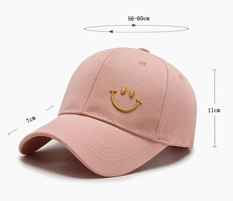 Women Smile Character Embroidery Cap