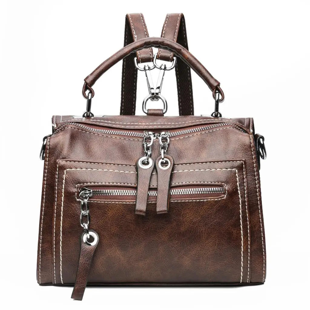 

Women backpack High Quality Leisure soft leather back pack Famous Brand lady school backpacks fashion preppy style bags mochila