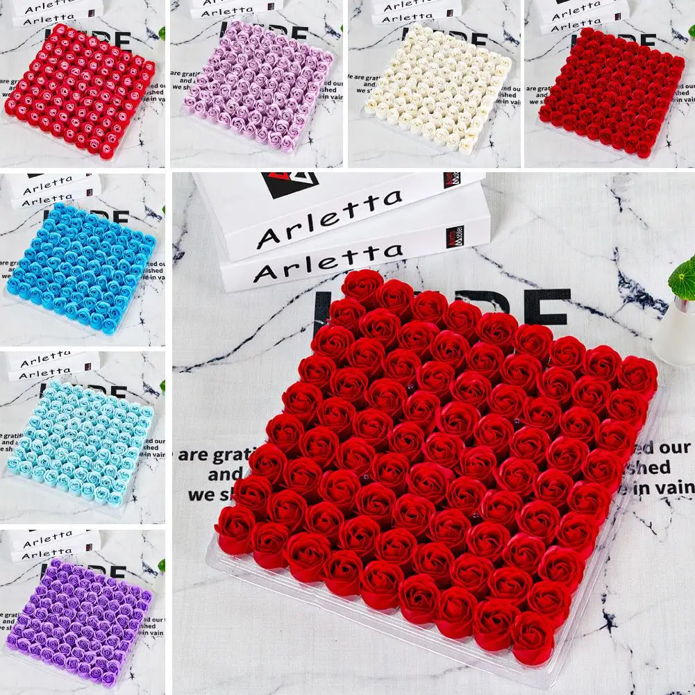 New 81pcs/1Box Wedding Decoration Rose Soap Flower Head Three-layer Without Base Simulation Eternal | Дом и сад