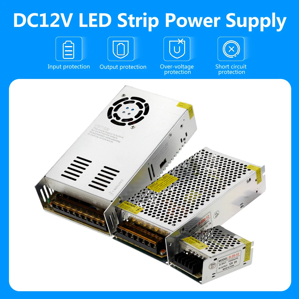 Источник питания DC12V 1A 2A 5A 8.3A 10A 15A 16.7A 20A 25A 30A 33A 40A 50A Трансформаторы освещения