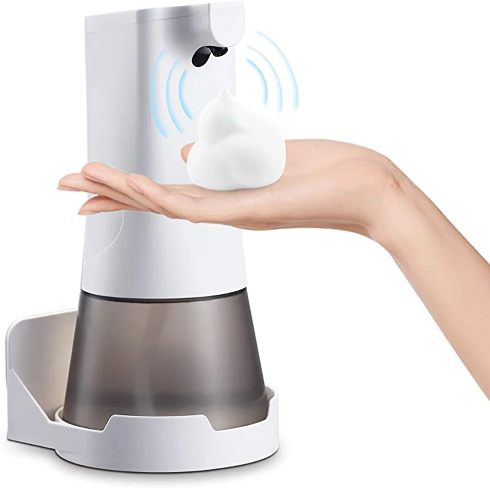 

Automatic soap dispenser with bracket wall-mounted touch foam dispenser USB rechargeable soap dispenser for kitchen bathroom