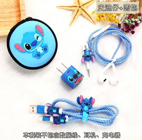 3 1 комплект мультяшный USB защитный кабель Winder наклейки для зарядного устройства кабельный провод Органайзер тпу спиральный шнур протектор для iphone 5 6 7 - Цвет: 3
