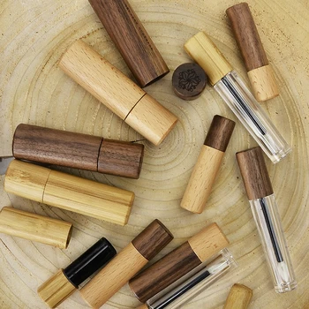 

3g 5g Bamboo Empty Lip Gross Container Lipstick Tube DIY Container Lip Balm Tubes 5ml Bamboo Lipstick Tube cosmetics container