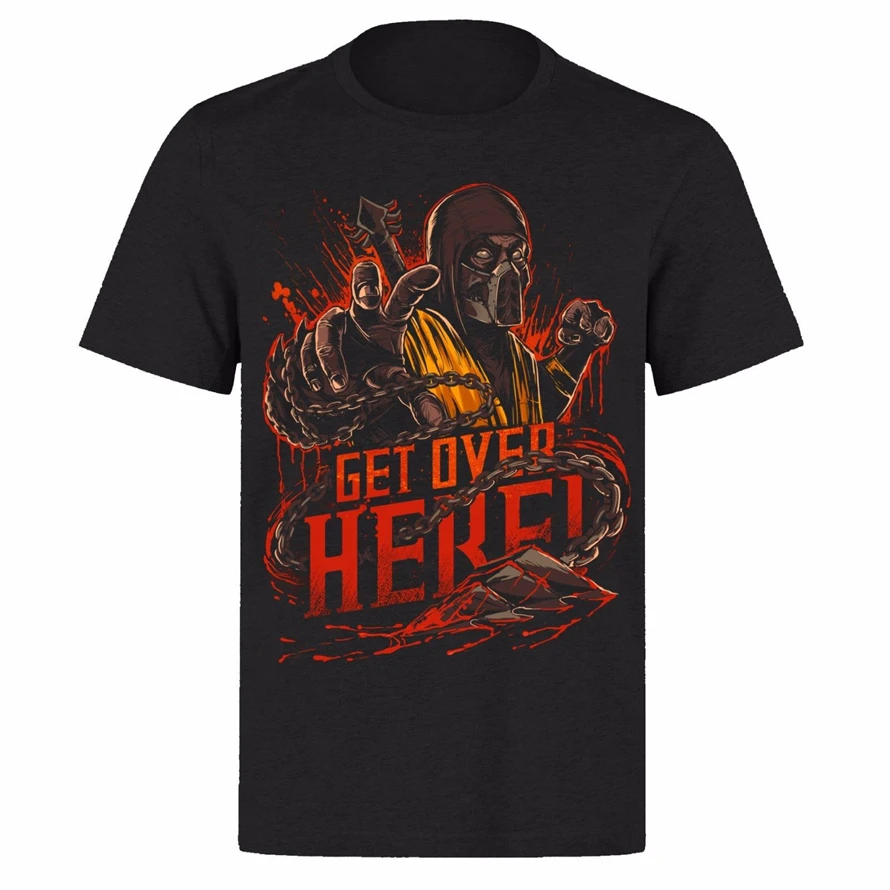 

Mortal Kombat Scorpion Get Over Here Unisex Black Classic Gamer Ph19 T-Shirt Tee Tshirt Tee Shirt
