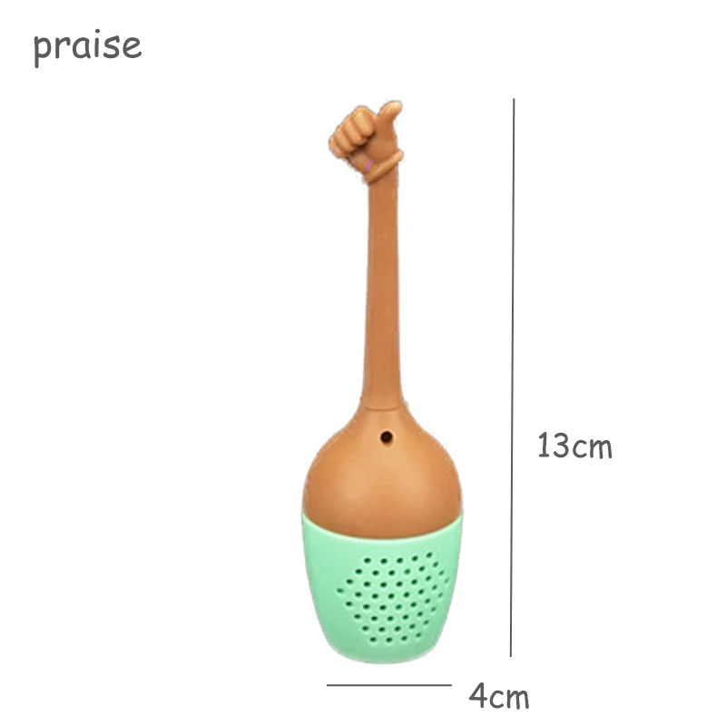 Забавный ручной жесты чайная посуда держатель для специй силиконовый домашний кухонный обеденный бар вкладыш травяной черный чайный ситечко