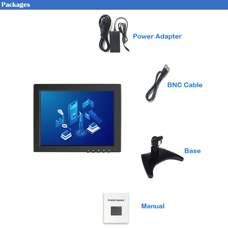 ZHIXIANDA 10 дюймовый IPS 1024*768 BNC HDMI AV VGA USB Вход Промышленный Портативный настольный
