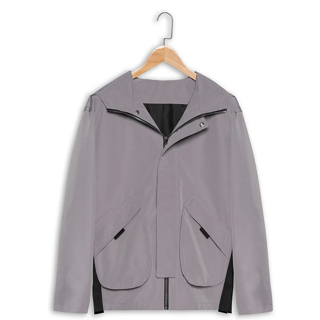 Мужское пальто на весну и осень, новая трендовая однотонная Повседневная Свободная красивая куртка с капюшоном, roupas masculinas casaco masculino chaqueta