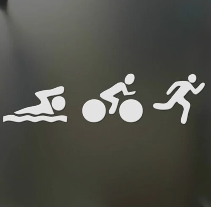 Триатлонная наклейка s swim Bike Run man окно или Бампер Окно Наклейка Декор наклейка s для ноутбука Наклейка на мотоцикл