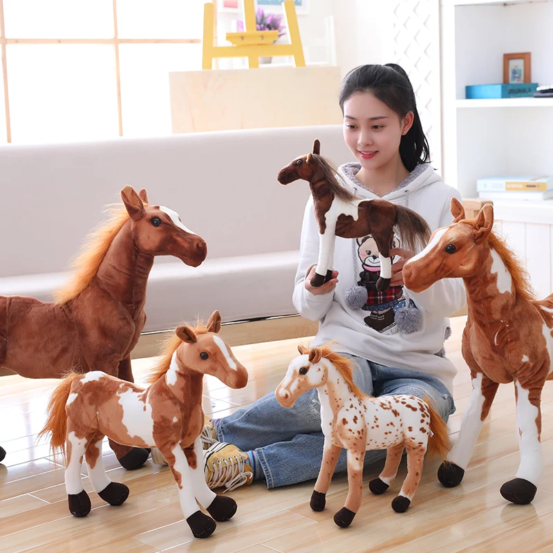 1 шт. 30-60 см моделирование лошади 5 стилей Моделирование Мягкие плюшевые игрушки-животные Высокое качество Классические игрушки для детей