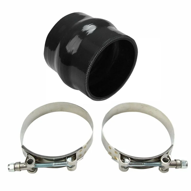 

102mm 4inch Hump Straight Silicone Hose Intake Coupler Tube Pipe Black+T Clamp