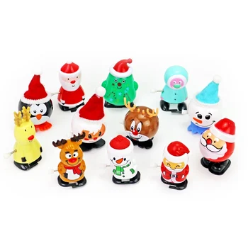 

12 Winding Toy Penguin Christmas Tree Santa Claus Snowman Reindeer Elk Clockwork Toy Character Ornament