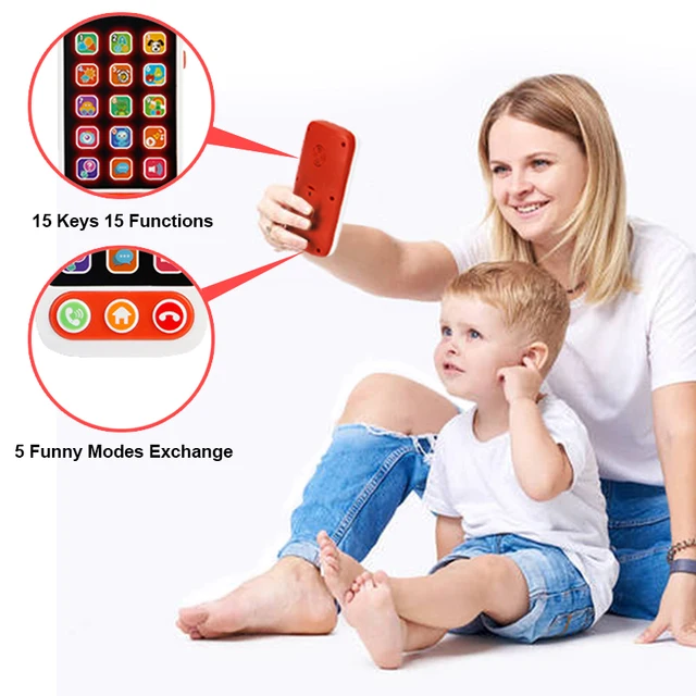 Kids Learning Toys Baby Mobile Phone Toy English Machine With Light Musical Babyphone Children Educational Toys Babies Telephone 2