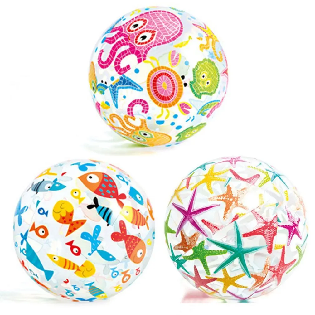 Надувной пляжный мяч Дети Разноцветные Мультяшные животные живой печати Лето Спорт на открытом воздухе бассейн вечерние игрушки