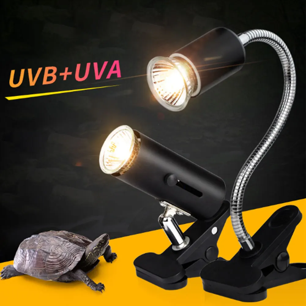 

110V UVA UVB Light Ceramic Heat Lamp Holder Clip On Fish Tank for Turtle Lizard Reptile Animals NEW