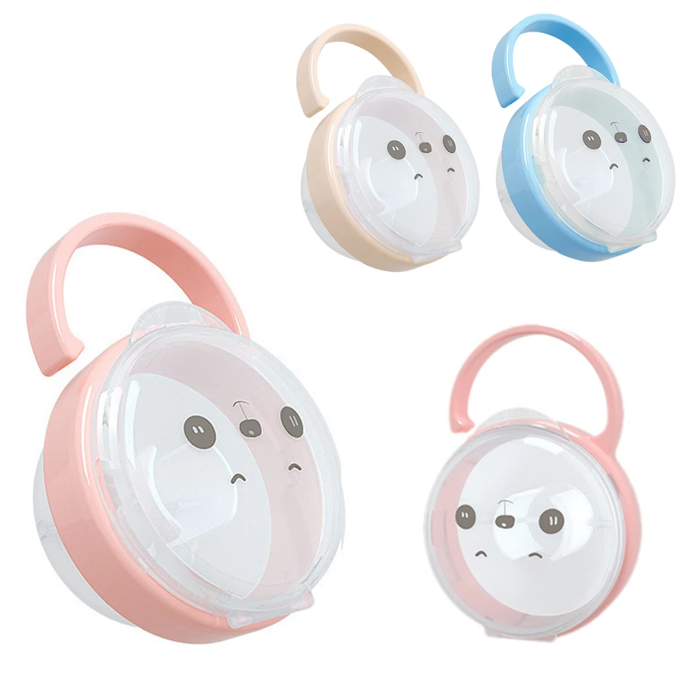 

1pc Portable Baby Pacifier Nipple Kid Travel Case Cartoon Expression Nipple Storage Box Soother Container Holder Pacifier Box