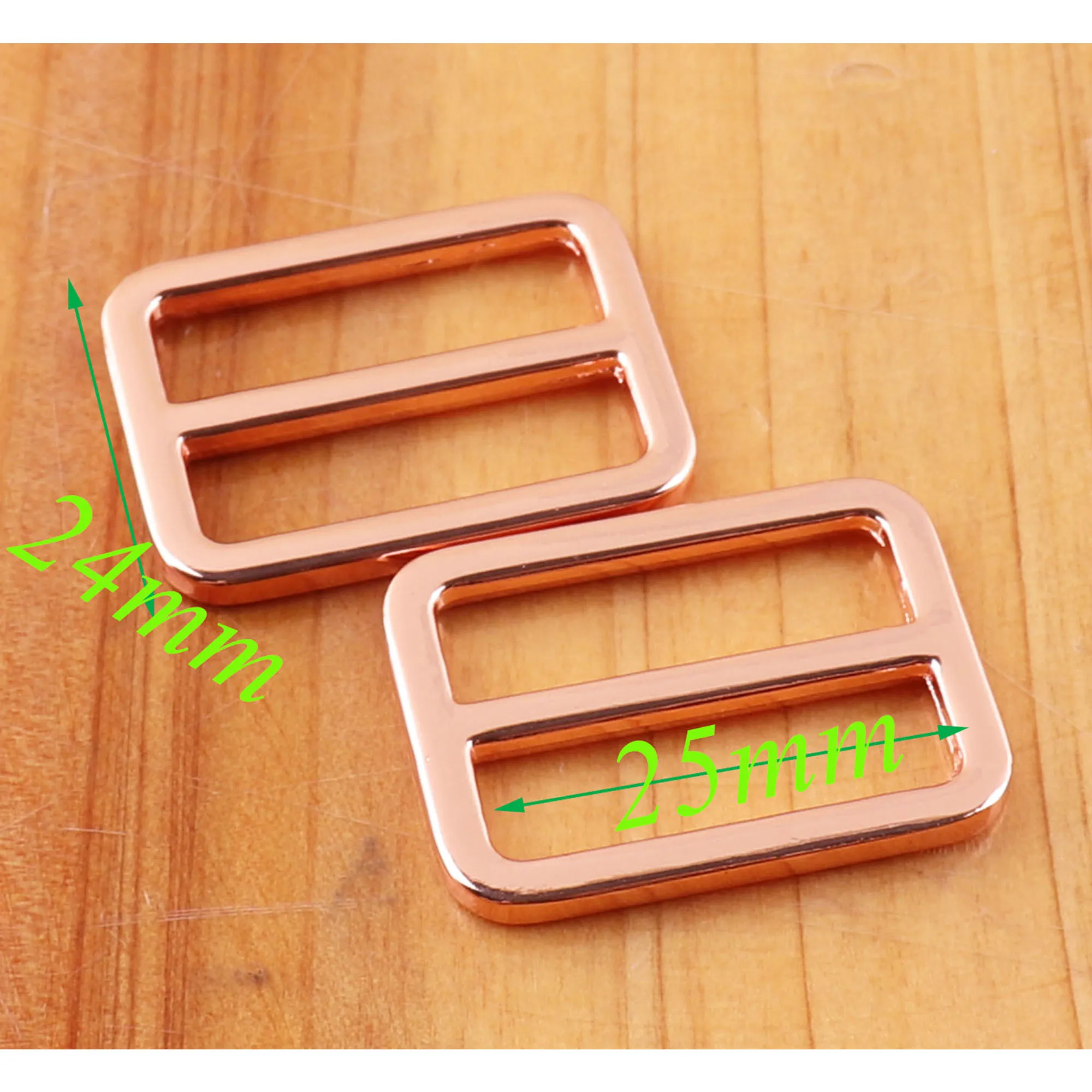 20 шт. металлические слайдеры Пряжка 1 дюйм ремешок цвета розового золота