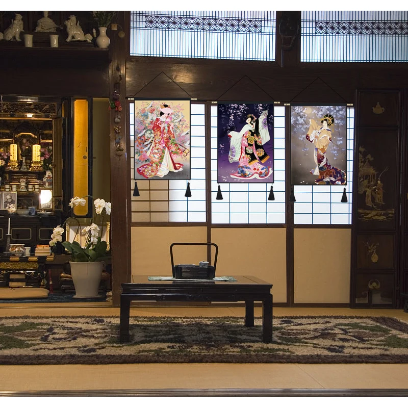 

Japan Decor Ukiyoe Hanging Scroll Painting Canvas Posters and Prints Wall Art Wall Pictures for Bedroom Home Decor