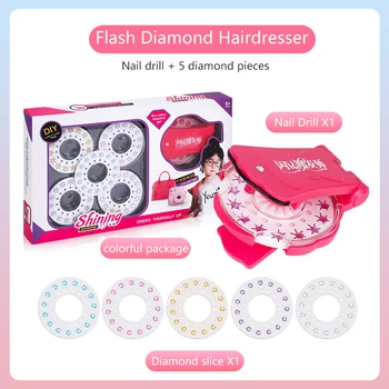 

Gems Blingers Deluxe Set Girls Toys Pretend Play Jewel Refill Set DIY Girls Hair Styling Tool Diamond Sticker Toys Gifts