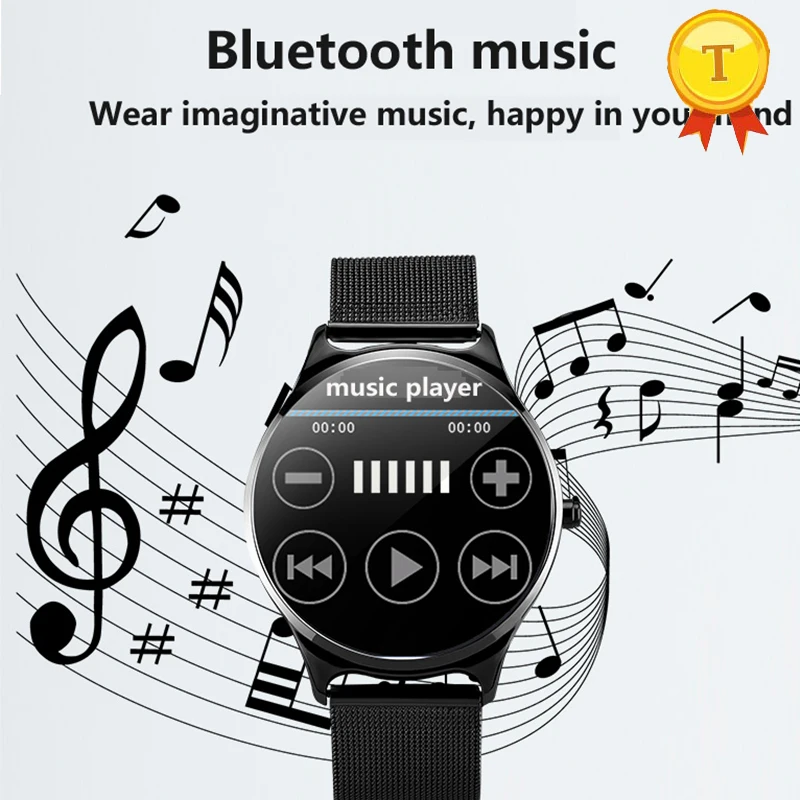Смарт-часы с Bluetooth для прослушивания музыки, большой калькулятор памяти, черный экран, запись голоса, смарт-браслет, наручные часы для мужчин и женщин