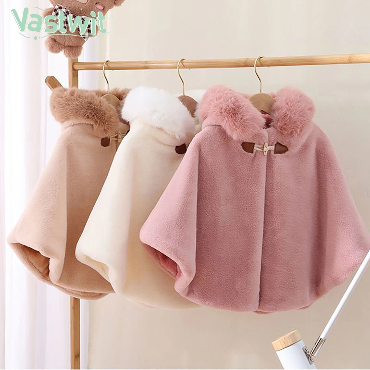 

Накидка для маленьких девочек, шаль из искусственного меха, зимняя накидка с капюшоном для маленьких принцесс на свадьбу и вечеринку, верхняя одежда, теплая куртка, пальто для девочек