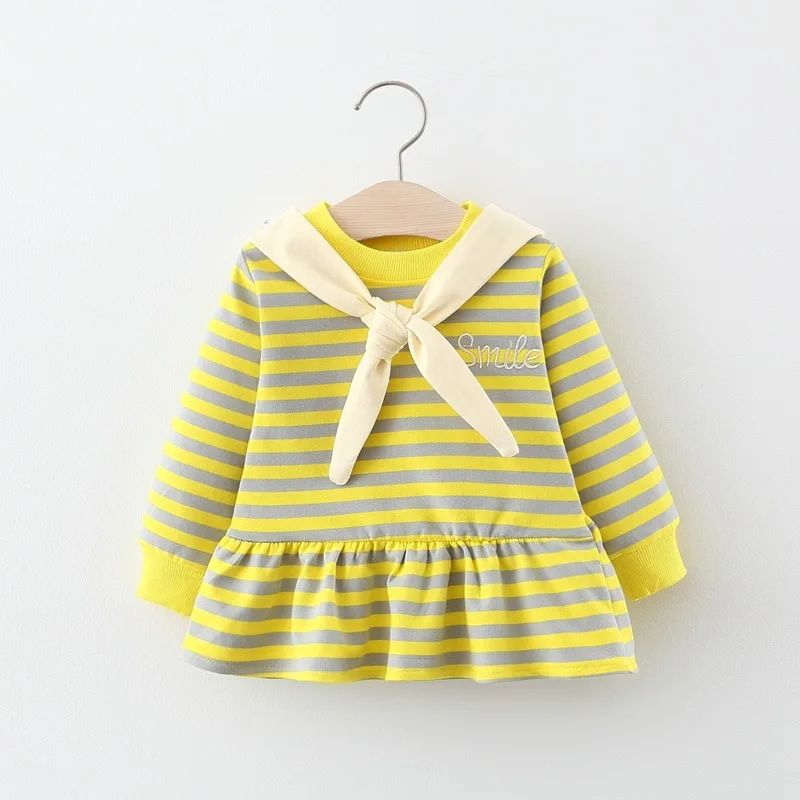 Весеннее платье для девочек; платье принцессы в полоску для отдыха; платье для малышей