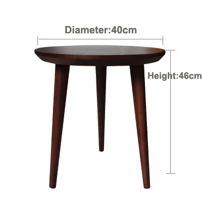 Walnut color 46cm Нордический твердый круглый деревянный стол из каучука, низкий журнальный столик, современная мебель для гостиной, низкий пол, маленький деревянный стол - Цвет: Walnut color 46cm