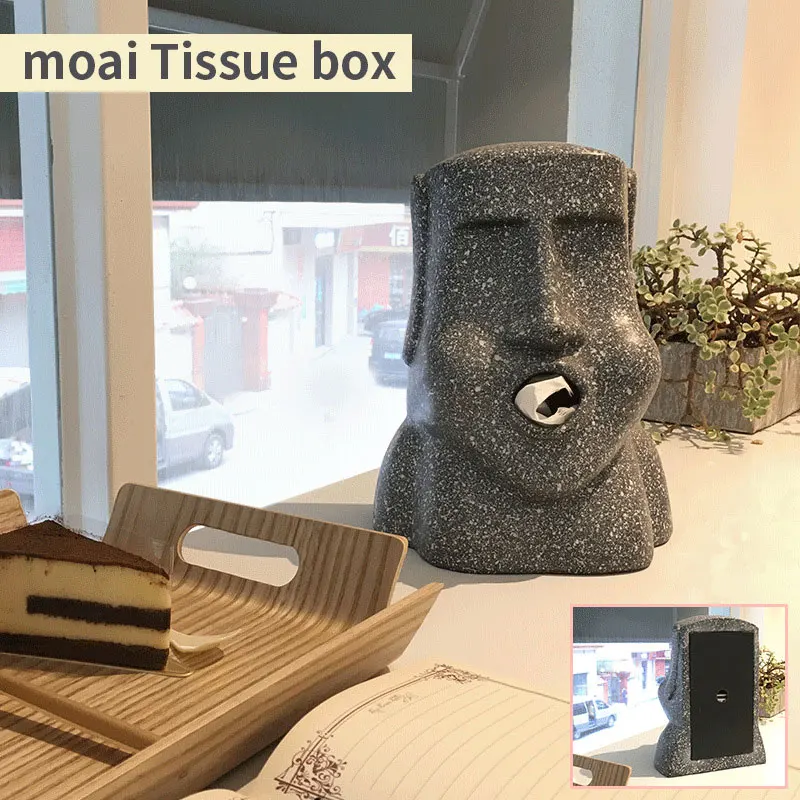 Пасхальный остров бумажное полотенце контейнер 3D каменная статуя фигура коробка для хранения салфеток домашняя ванная комната подставка для салфеток для отелей Органайзер