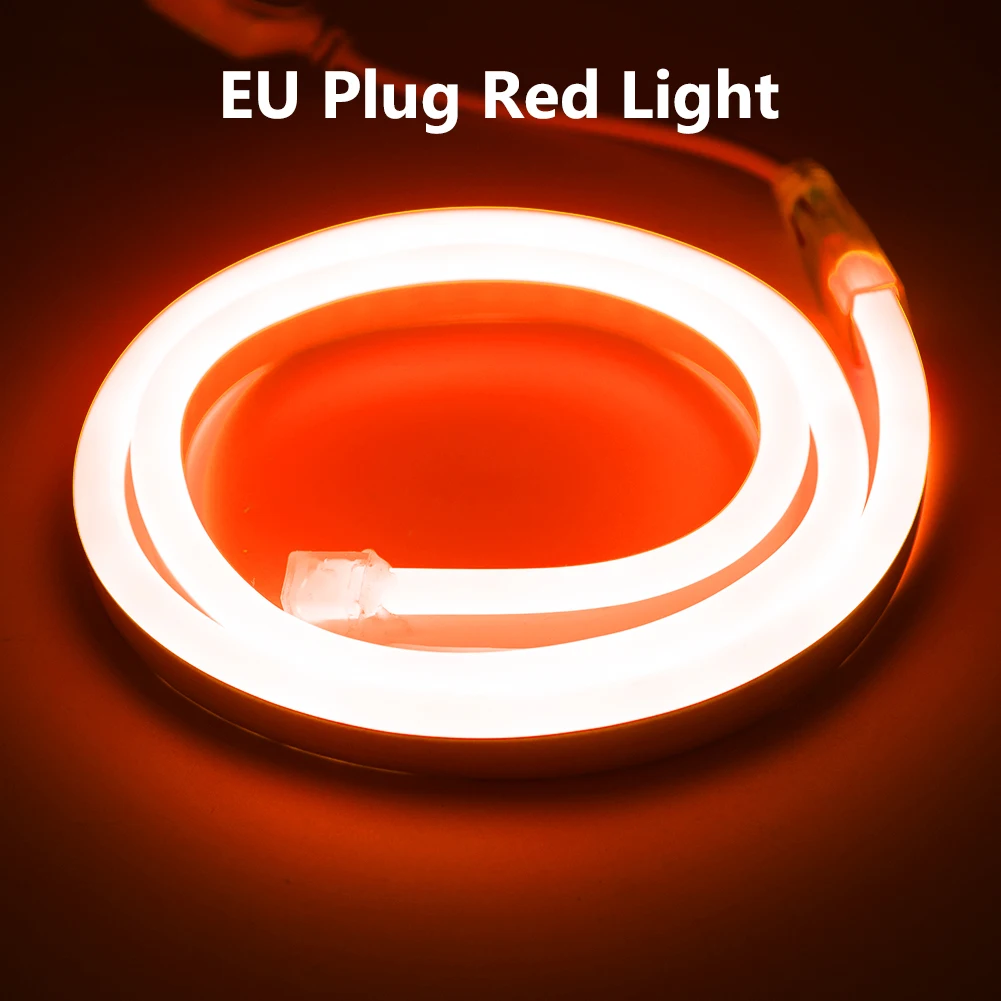 Led Neon Flexible 360 Degree Light Strip AC 220V 120LEDs/m Outdoor Waterproof Strips Lights SMD 2835 Decorative Lighting 8M-1M - Испускаемый цвет: Red
