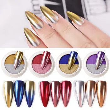 

Nail Art Solid Magic Mirror Powder Manicure Natural Two-color Gradient Laser Powder DIY Nail Decoration Glitter Titanium Powder