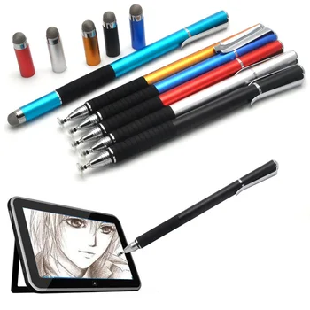 

2pcs/lot 3 in 1 Mesh Fiber Capacitive Stylus Universal Touch Screen Drawing Ballpoint Pen Handwriting for Tablet PC Smart Phone