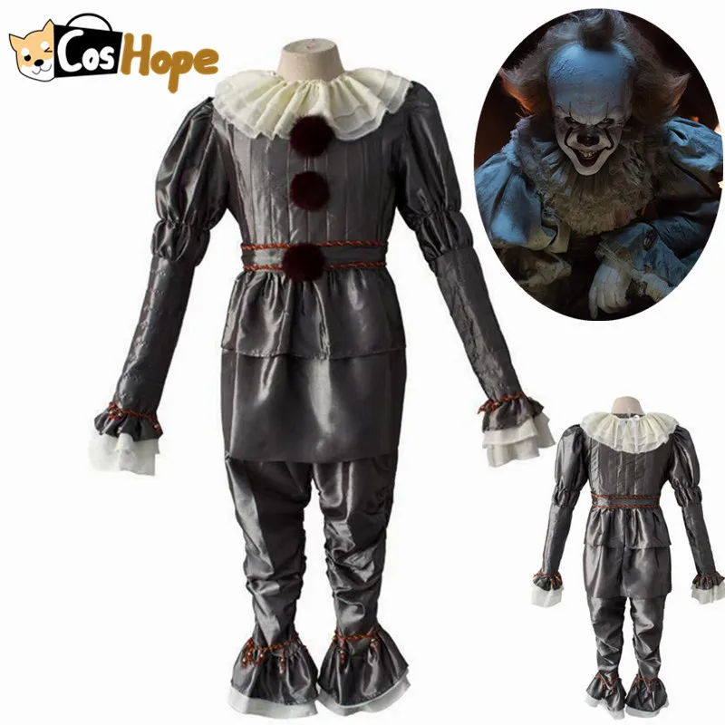 

Penywise Cosplay Costume Stephen King It Costume The Dancing Clown Joker Horror Grand Heritage Mens Halloween Men Outfit Adult