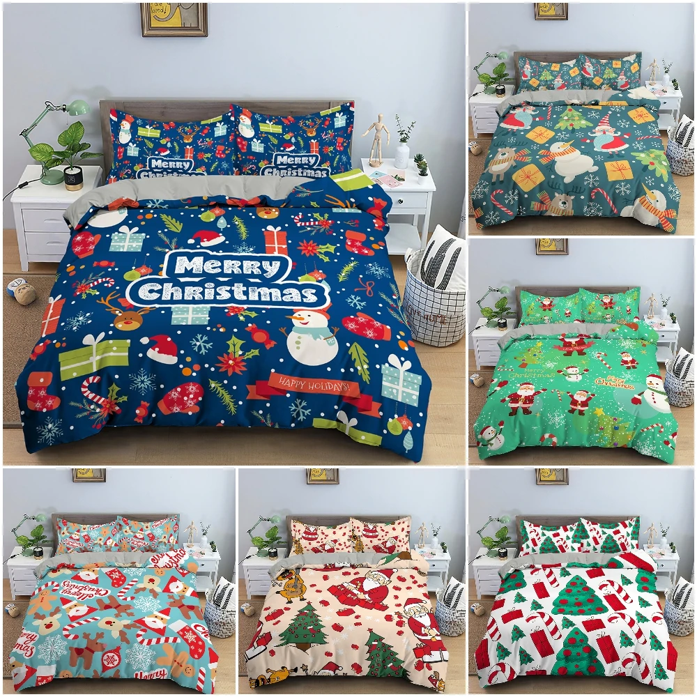 

Santa Claus Snowman Bedding Set Christmas Decorations for Home Merry Christmas Ornaments Navidad Natal Xmas Gifts New Year 2022