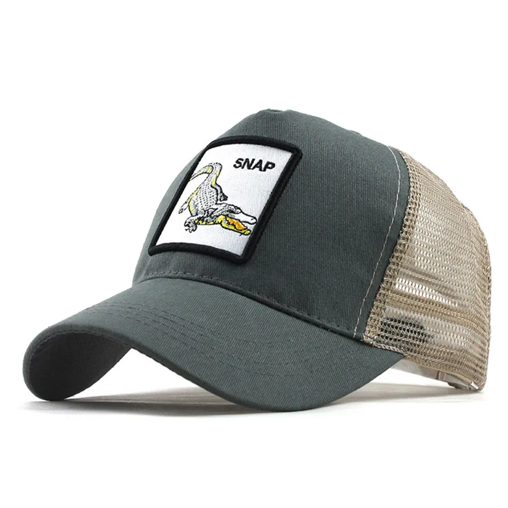 Дышащие полые шляпы с вышивкой, уличные Хлопковые бейсболки высокого качества с вышивкой животных, регулируемые кепки chapeu masculino# X2 - Цвет: Green
