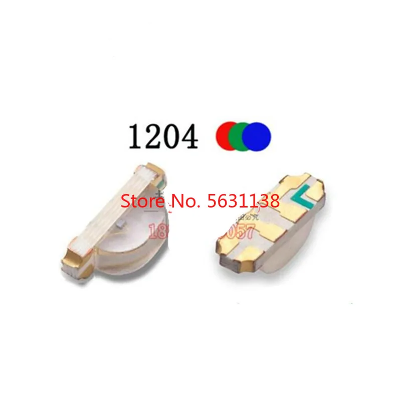 50 шт. 1204 SMD LED RGB красный + зеленый синий 3210 полноцветный светодиод s 1206 общий катод