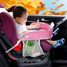 Multifunctional Cartoon Car Safety Seat Tray Waterproof Stroller Holder Kids Toy Food Drink Table Portable Car Baby Seat Table