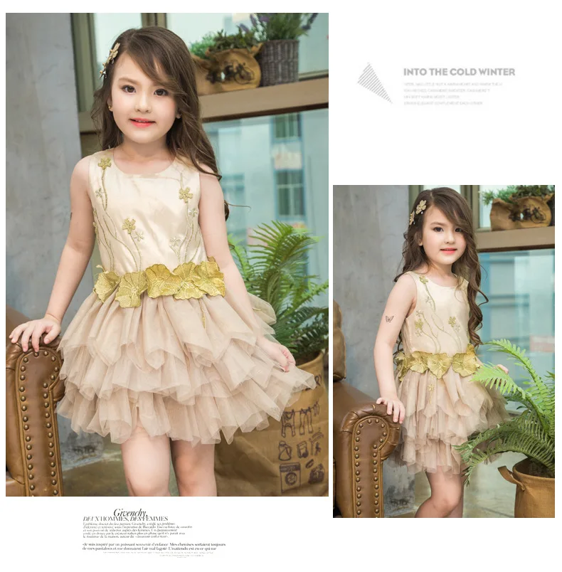 New Style Korean-style GIRL'S Gown Embroidery Applique Gauze Puffy Princess Dress Children Performance Dance Dress