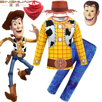 

Toy Story 4 Woody Halloween Costumes for Boys Cosplay Carnival Clothes Sets Children Kids Party pajamas Cowboy uniform for Boy