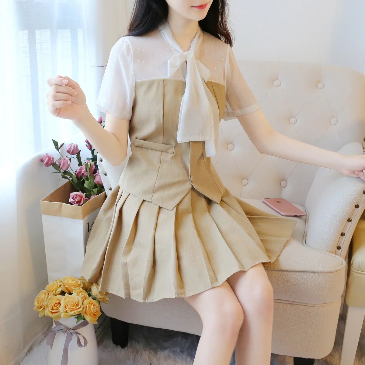 

Goddess-Style Set Very Fairy Two-Piece Fashion Korean-style Online Celebrity Celebrity Style Fairy Western Style Ladies' Elegant