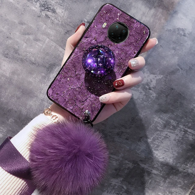 Luxury Glitter Case Xiaomi POCO X3Pro M3 X3 NFC 9 11 10T Note10Lite A3 9SE 10S 11 11Lite Silicone Marble Case For Redmi Note10 Purple