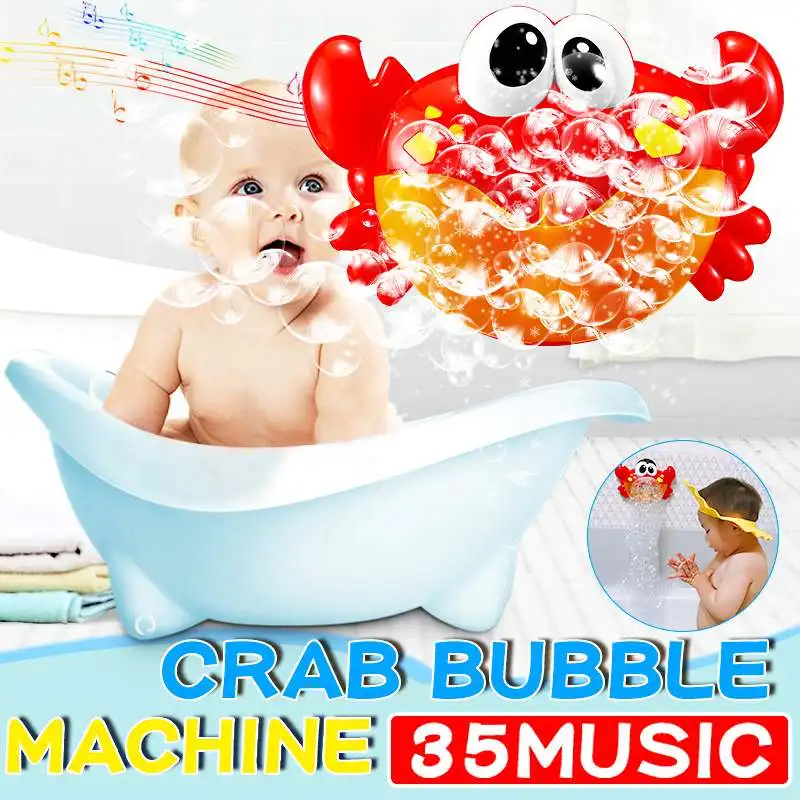 Пузырьковая машина музыкальная детская Ванна игрушки Детская ванна мыльная машина автоматическая пузырьковая забавная Краб игрушка для ванны с 35 музыкальными песнями