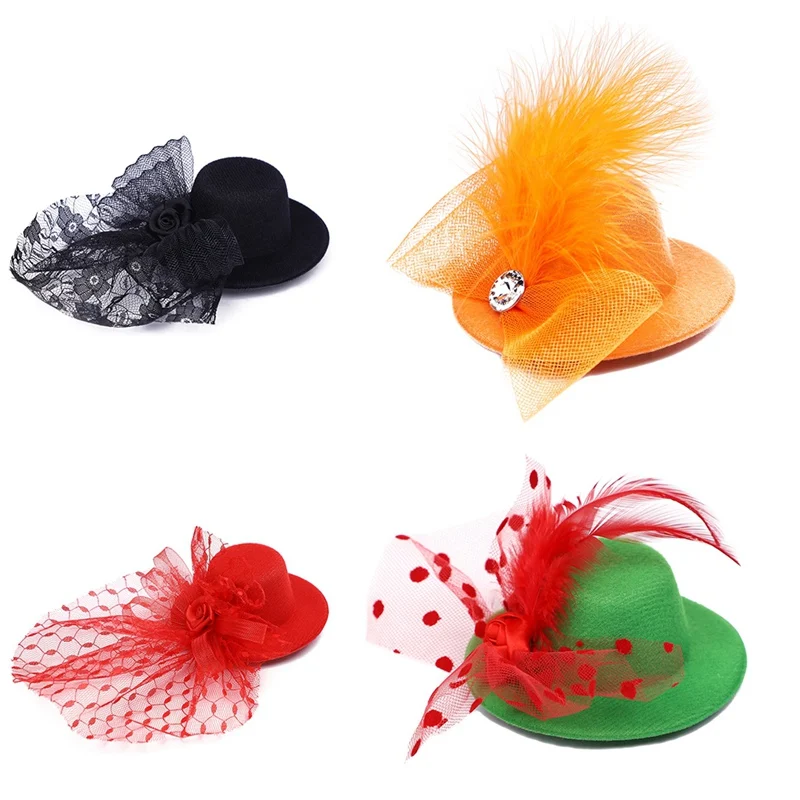 

Pet Halloween Hair Clip Festival Feather Gauze Headwear Hat Party Accessories For Dogs Cats Decoration Pet Supplies
