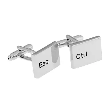 

Alloy Tone Novelty Computer Laptop Ctrl Esc Keyboard Button Cufflinks For Mens Cuff Links Formal Casual Shirt Jewelry